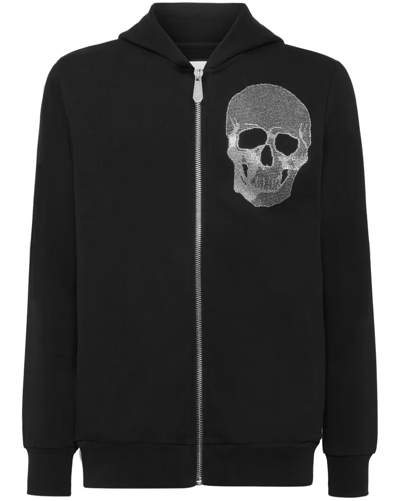 Philipp Plein Kapuzenjacke mit Stickerei - Schwarz Schwarz