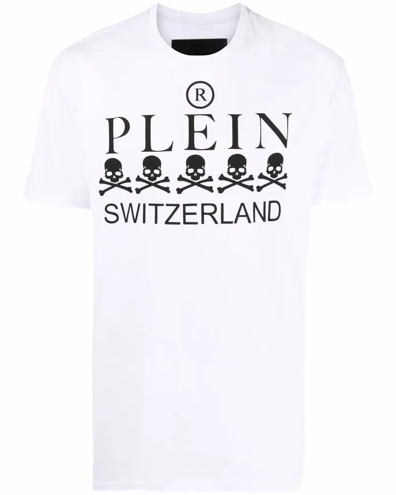 Philipp Plein Iconic Plein T-Shirt mit Logo-Print - Weiß Weiß