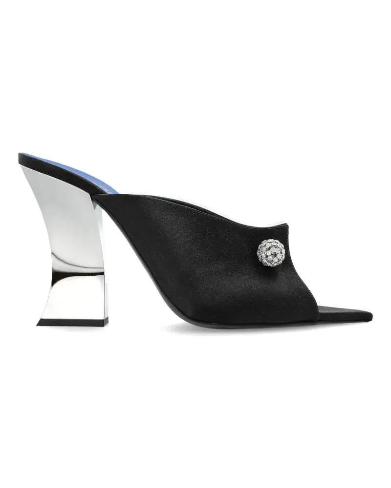 Lanvin crystal-embellished satin mules - Schwarz Schwarz