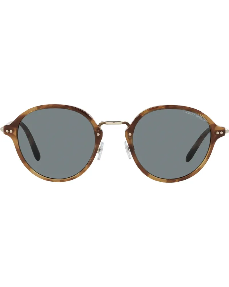 Giorgio Armani Runde Sonnenbrille in Schildpattoptik - Blau Blau