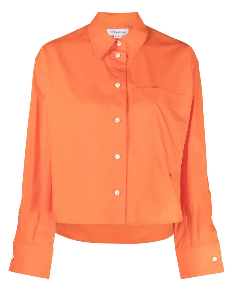Victoria Beckham Cropped-Hemd mit kurzer Knopfleiste - Orange Orange