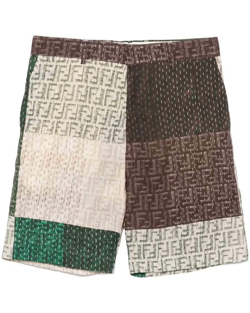 Fendi Leinenshorts mit FF - Braun Braun