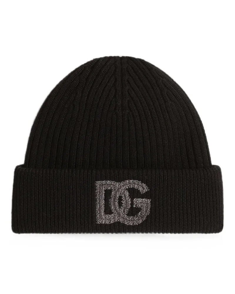 Dolce & Gabbana Hut aus Schurwolle mit Logo - Schwarz Schwarz