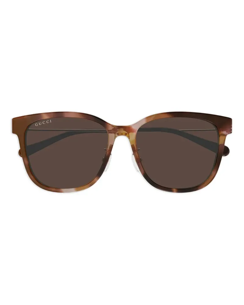 Gucci Eckige Sonnenbrille in Schildpattoptik - Braun Braun