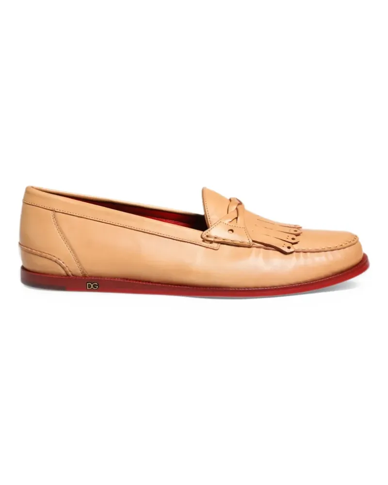 Dolce & Gabbana Kiltie Loafer mit Fransen - Nude Nude