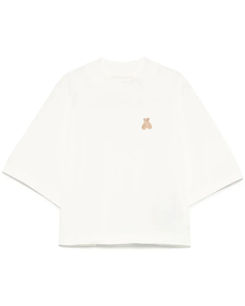 Palm Angels T-Shirt mit Mini-Teddy - Weiß Weiß