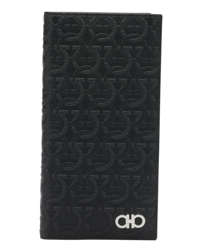 Ferragamo Gancini embossed-leather cardholder - Schwarz Schwarz