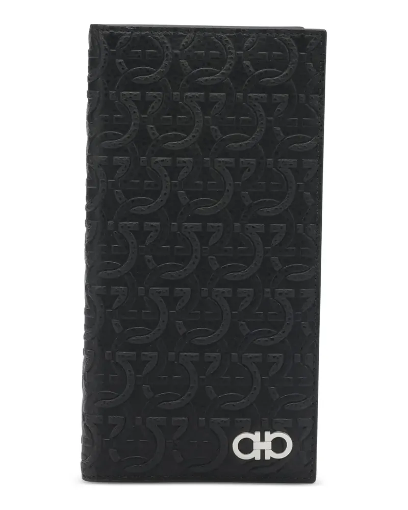 Ferragamo Gancini embossed-leather cardholder - Schwarz Schwarz