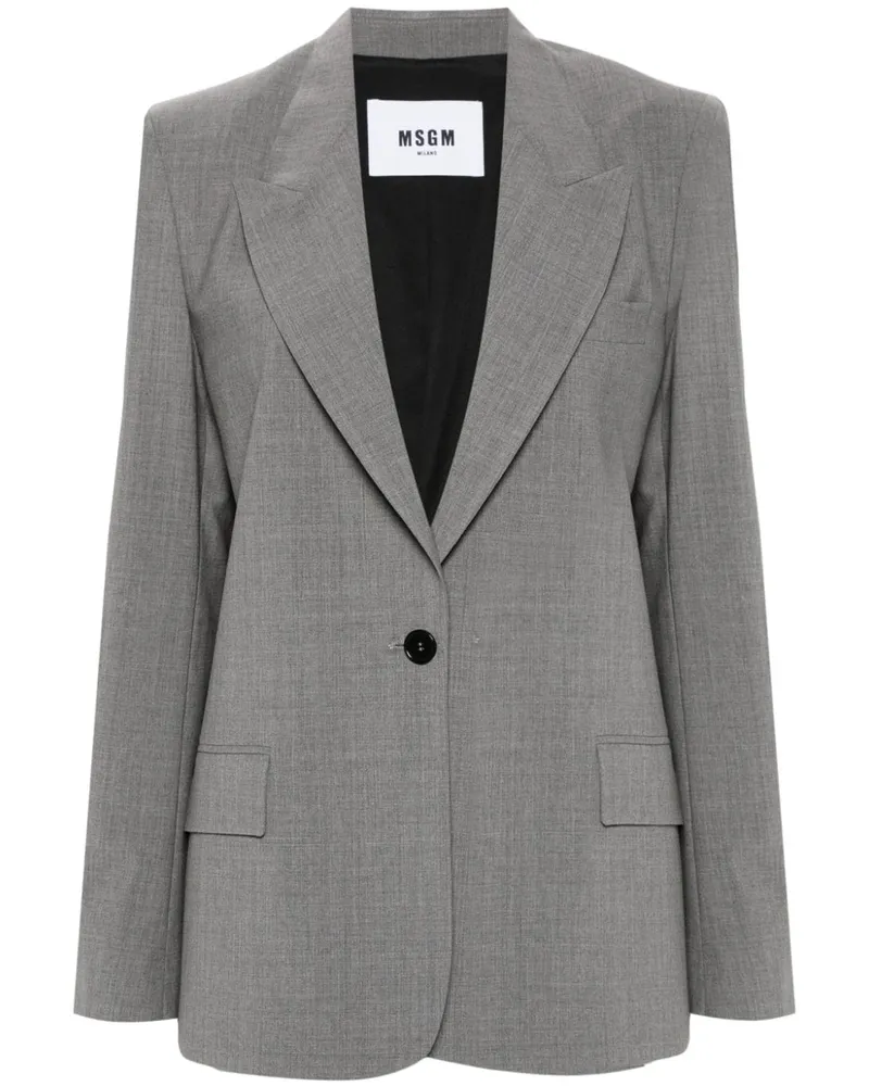 MSGM Sakko mit Logo-Patch - Grau Grau