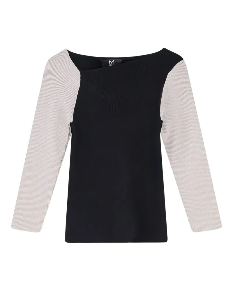 Ixos asymmetrical ribbed knit sweater - Schwarz Schwarz