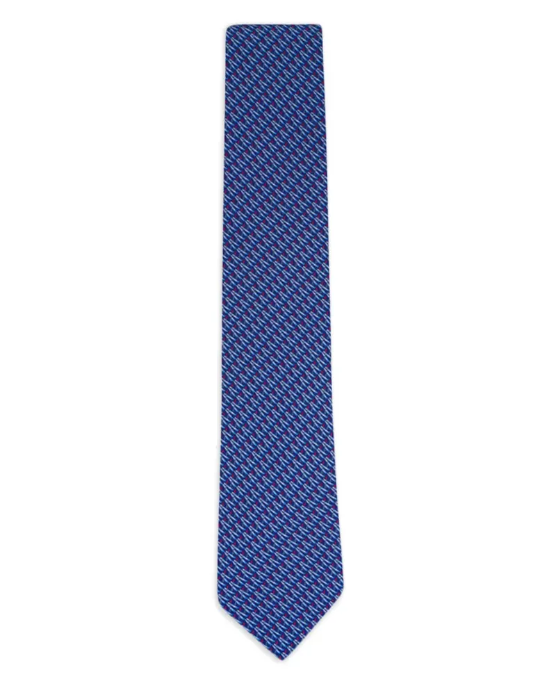 Ferragamo patterned tie - Blau Blau