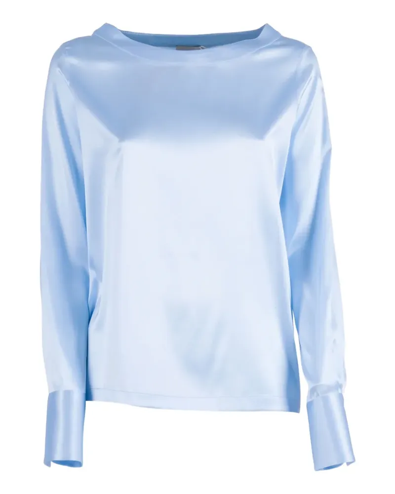 MAZZARELLI satin-finish long-sleeved blouse - Blau Blau