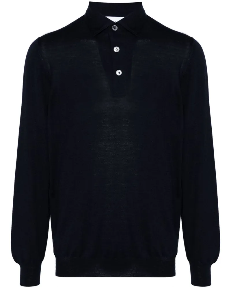 LARDINI Fein gestricktes Poloshirt - Blau Blau