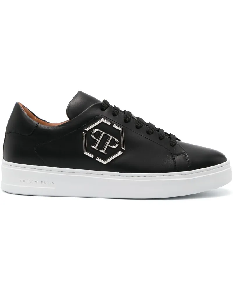 Philipp Plein Sneakers mit Logo-Schild - Schwarz Schwarz
