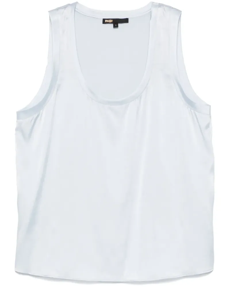 Maje Top in Satinoptik - Blau Blau