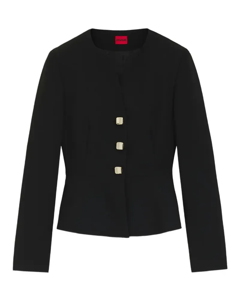 HUGO BOSS peplum-hem button-up jacket - Schwarz Schwarz