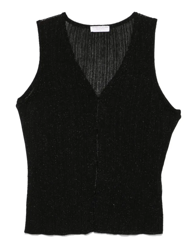 Majestic Fein gestricktes Top - Schwarz Schwarz