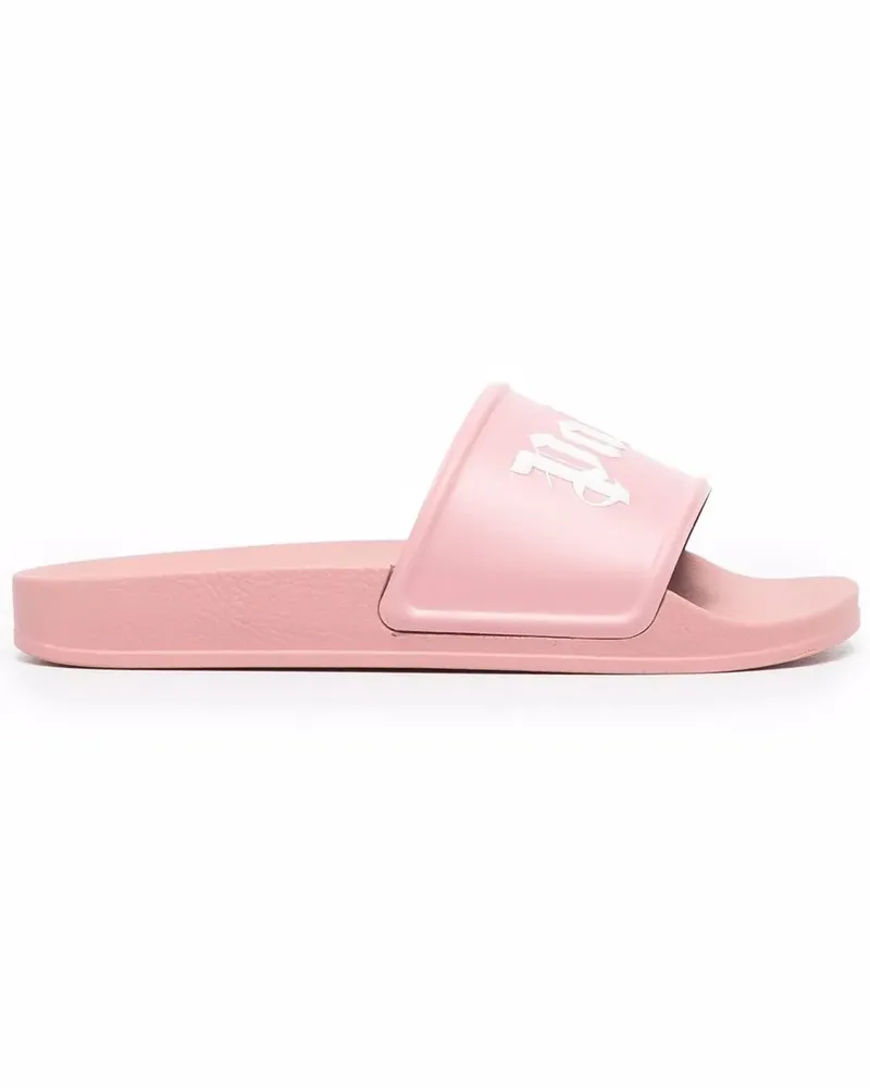 Palm Angels Flache Pantoletten mit Logo-Print - Rosa Rosa