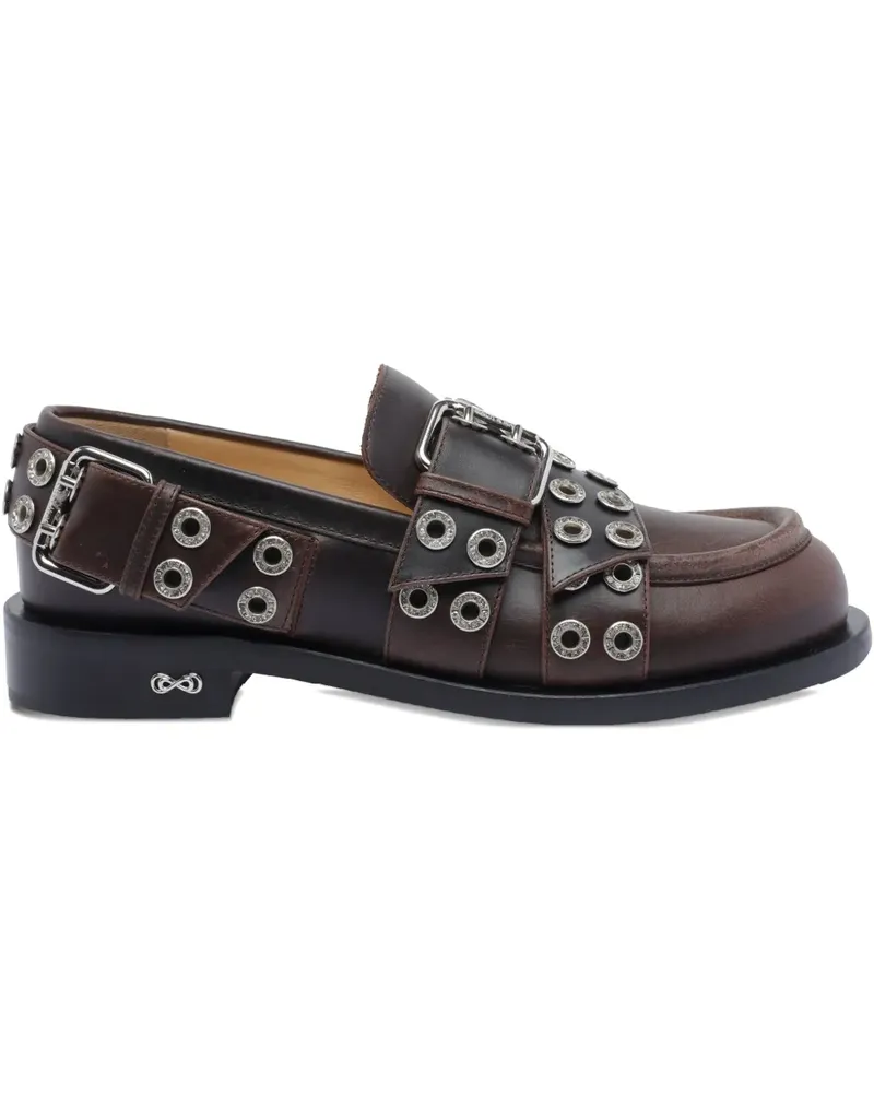 Mach & Mach buckle-detail eyelet loafers - Braun Braun
