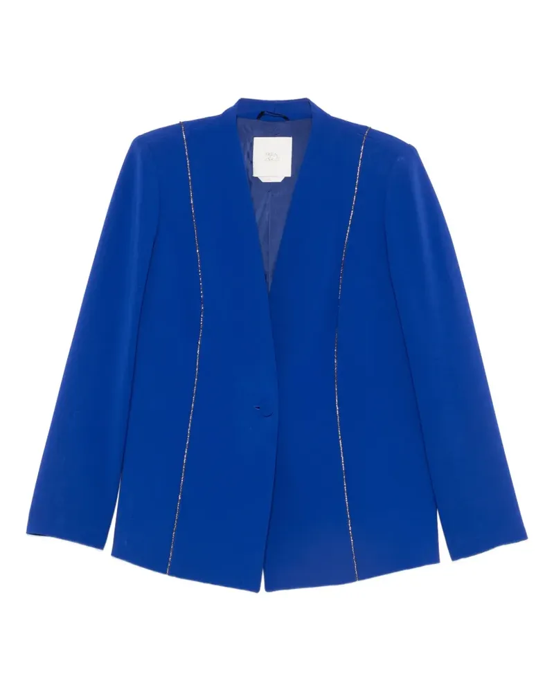 Marina Rinaldi Einreihiger Giusto Blazer mit Kristallen - Blau Blau