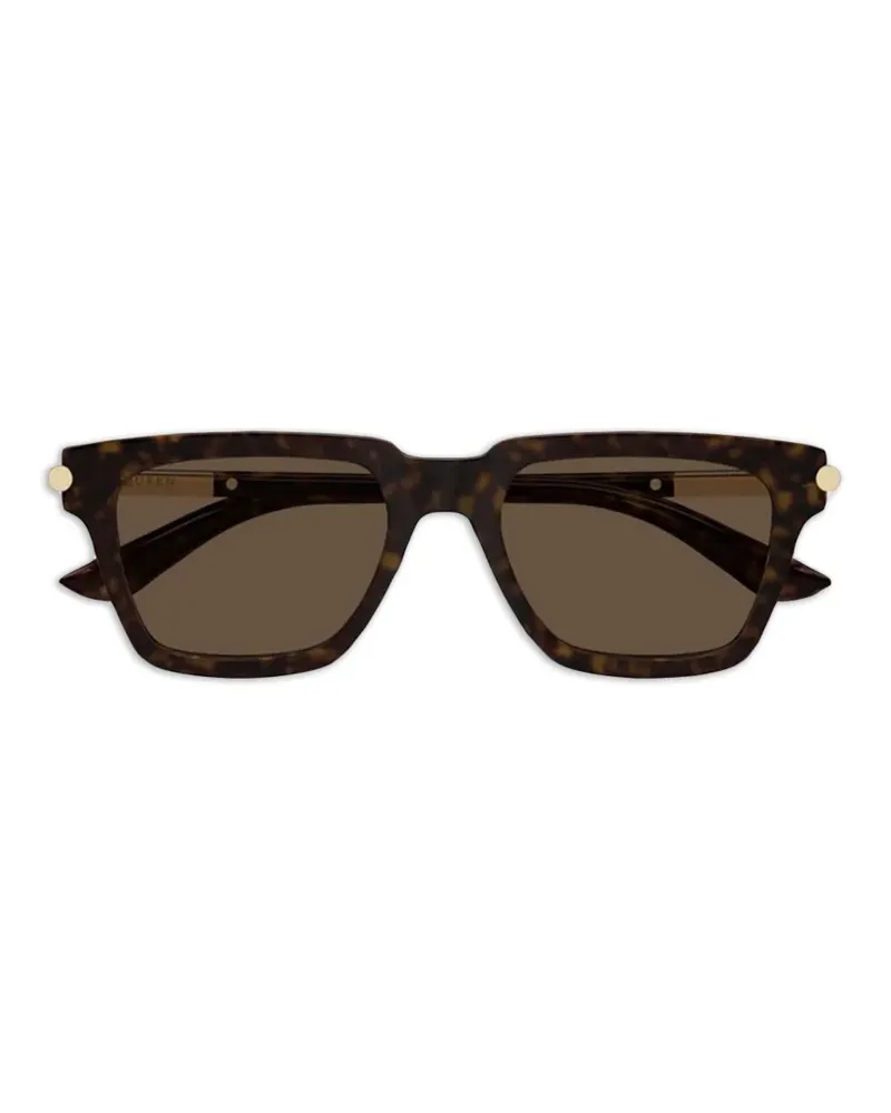 Alexander McQueen Sonnenbrille mit eckigem Gestell - Braun Braun
