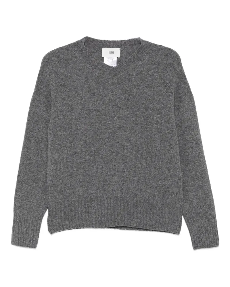SOLOTRE Pullover mit V-Ausschnitt - Grau Grau