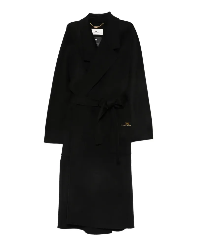 Elisabetta Franchi Mantel mit Gürtel - Schwarz Schwarz