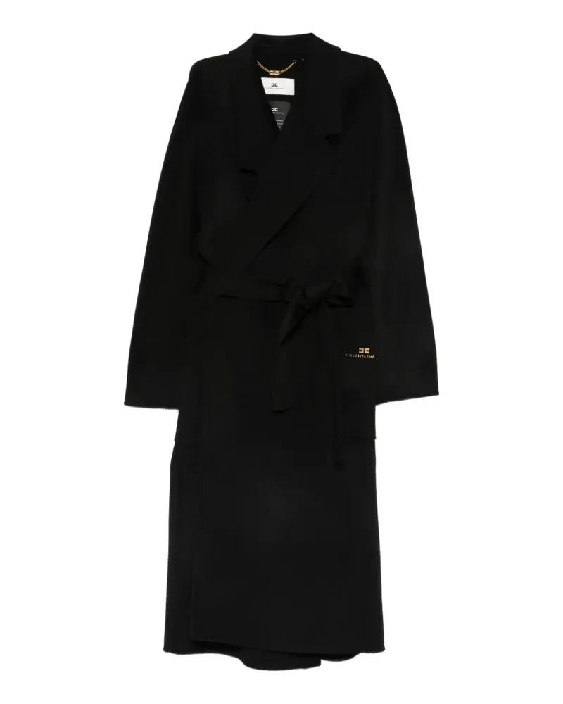 Elisabetta Franchi Mantel mit Gürtel - Schwarz Schwarz