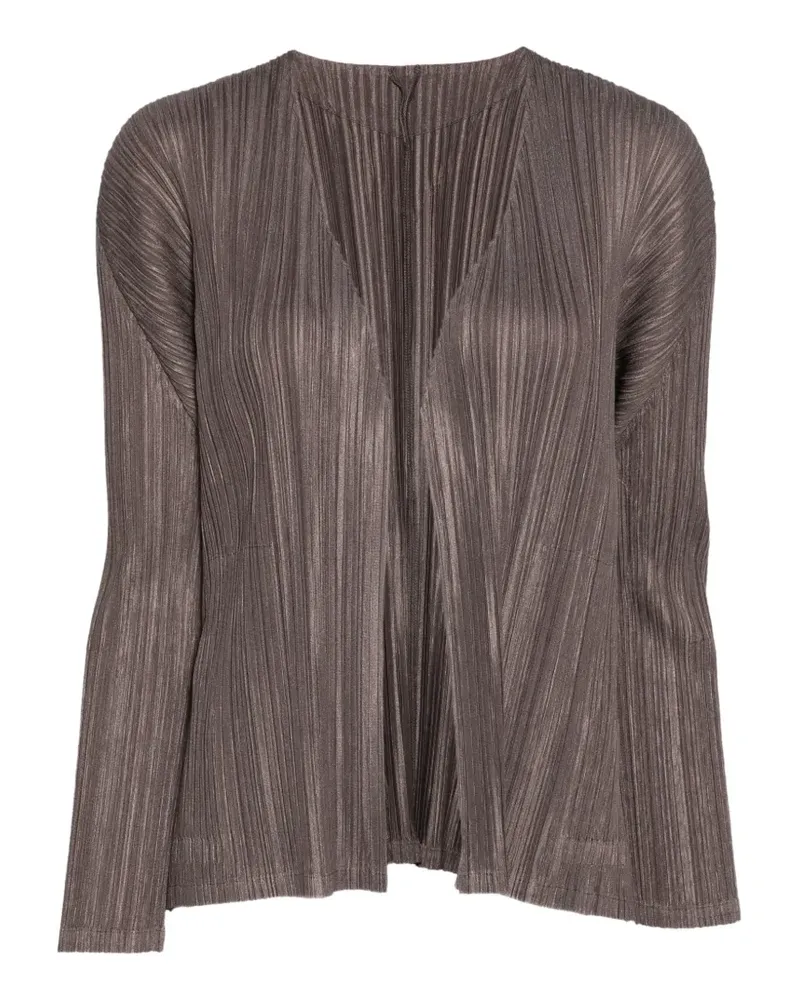 Issey Miyake Plissierter Cardigan - Grau Grau