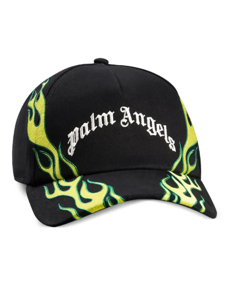 Palm Angels flames logo curved cap - Schwarz Schwarz