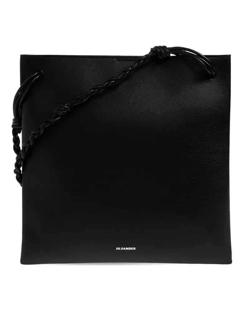 Jil Sander slim Tangle leather messenger bag - Schwarz Schwarz