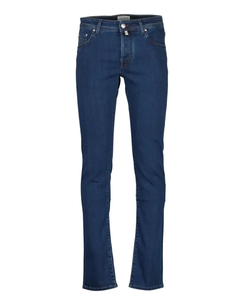 Jacob Cohën Nick logo-patch slim-fit jeans - Blau Blau