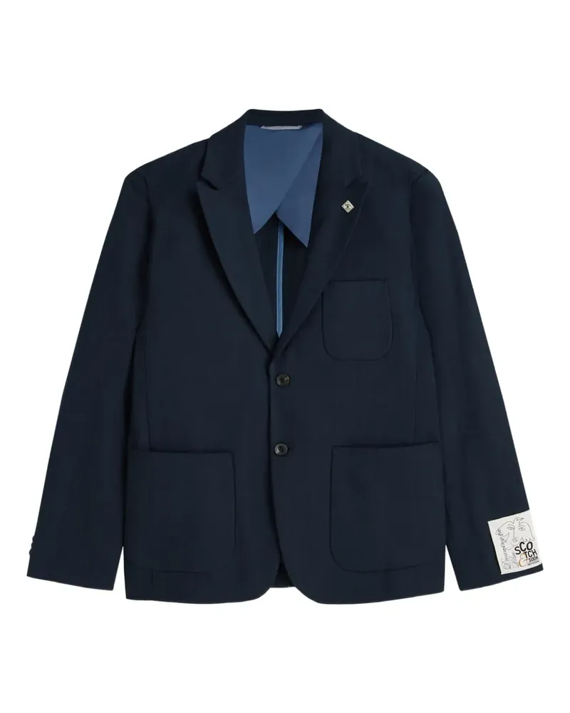 Scotch&Soda Pierce herringbone blazer - Blau Blau
