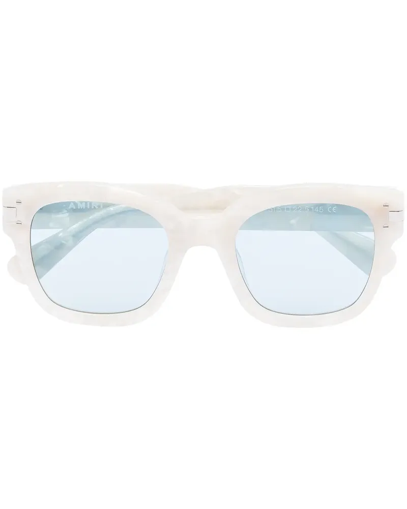 Amiri Sonnenbrille mit eckigem Gestell - Weiß Weiß