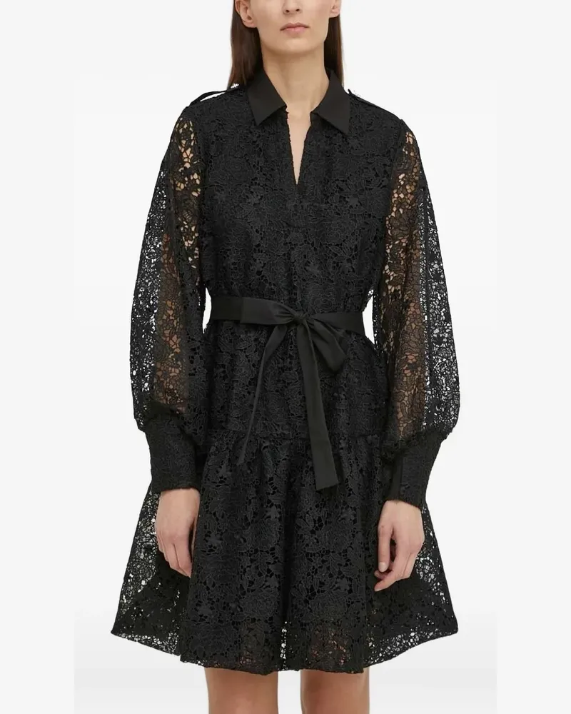 BRUUNS BAZAAR Gestuftes Minikleid mit Spitzeneinsatz - Schwarz Schwarz