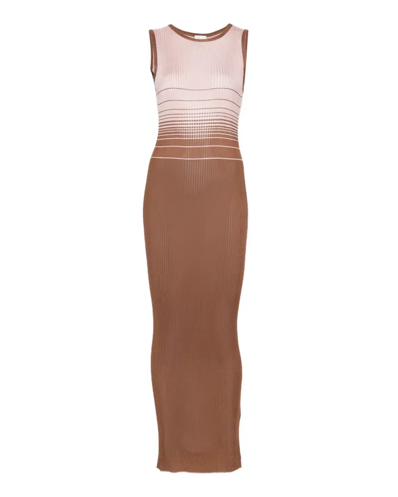 Roberto Collina gradient-effect ribbed-knit maxi dress - Braun Braun