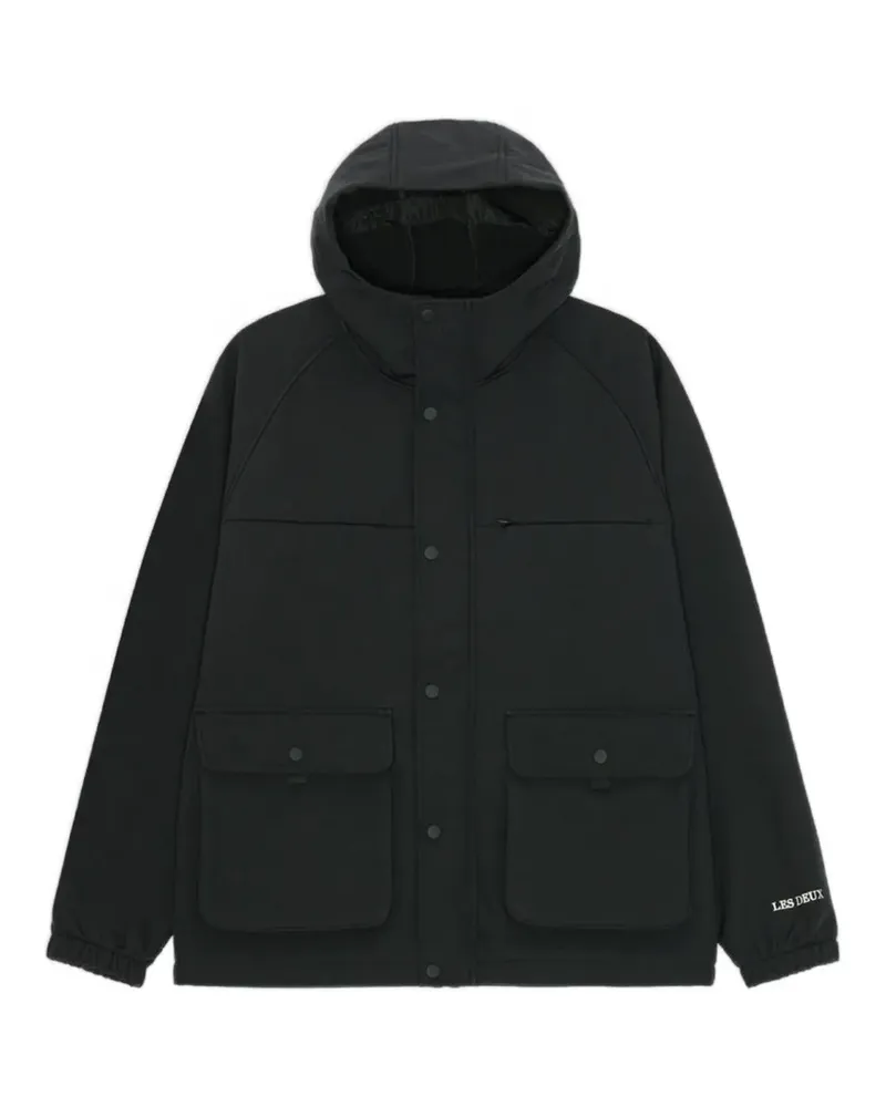 LES DEUX Shell hooded jacket - Schwarz Schwarz