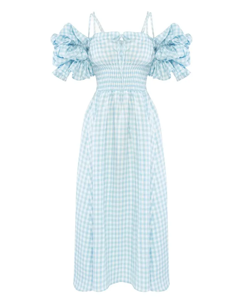 SLEEPER Arle Midikleid - Blau Blau