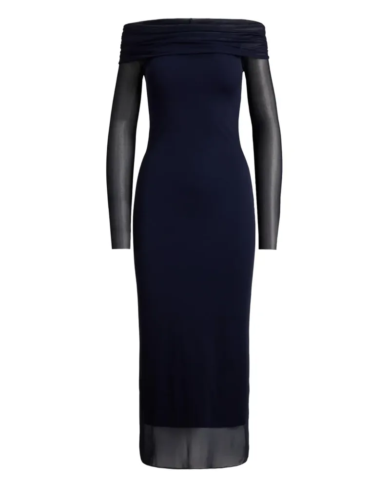 Ralph Lauren Schulterfreies Audria Midikleid im Layering-Look - Blau Blau