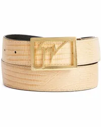 Giuseppe Zanotti lizard-effect logo-buckle belt Nude