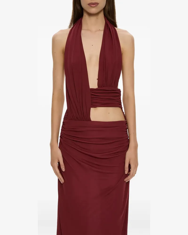 Christopher Esber Drapiertes Maxikleid mit Kummerbund - Rot Rot