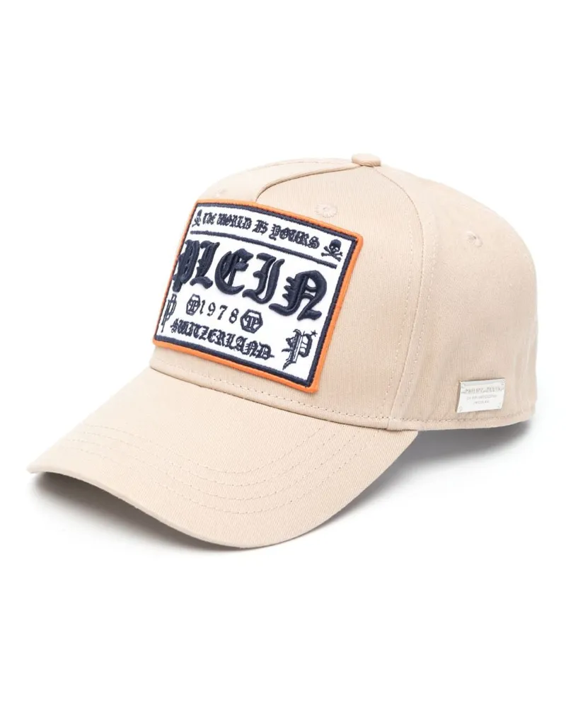 Philipp Plein Baseballkappe mit Logo-Patch - Nude Nude