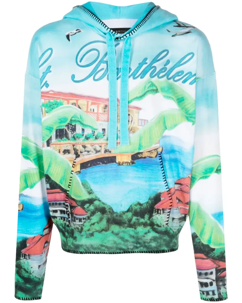 Amiri Hoodie mit grafischem Print - Blau Blau