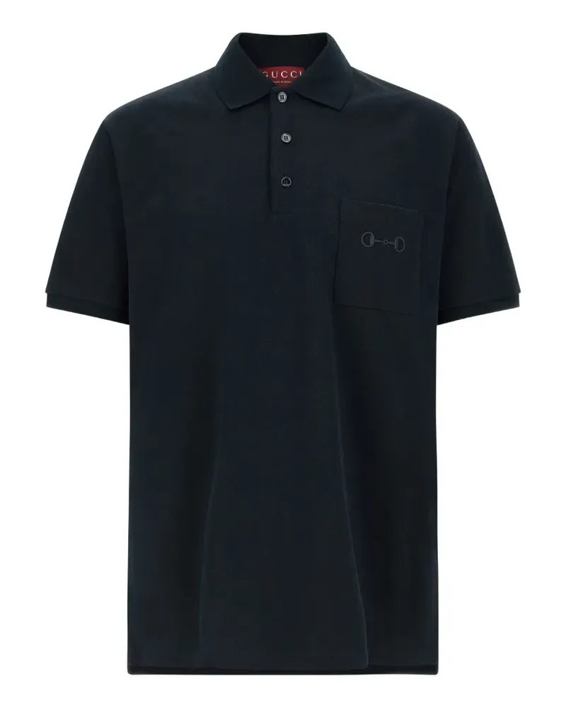 Gucci Morsetto-embroidered polo shirt - Blau Blau