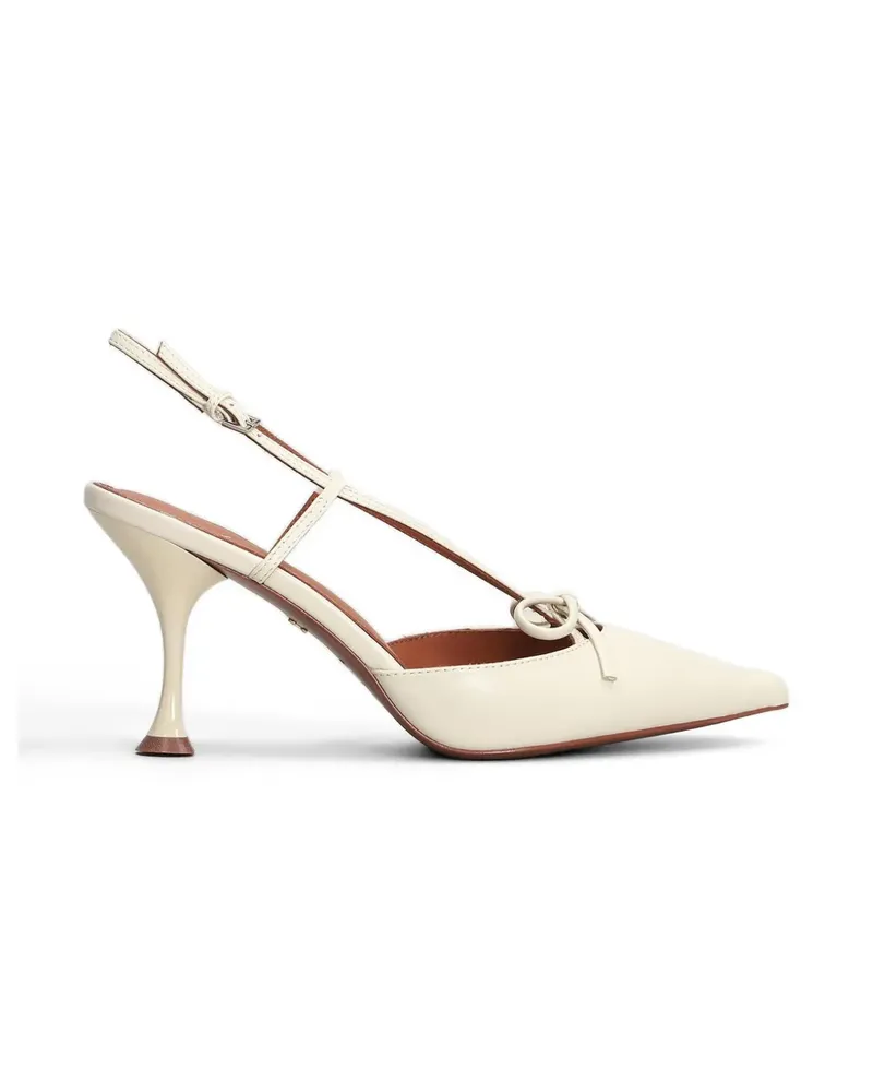 Lola Cruz Audrey bow-detail slingback pumps - Nude Nude