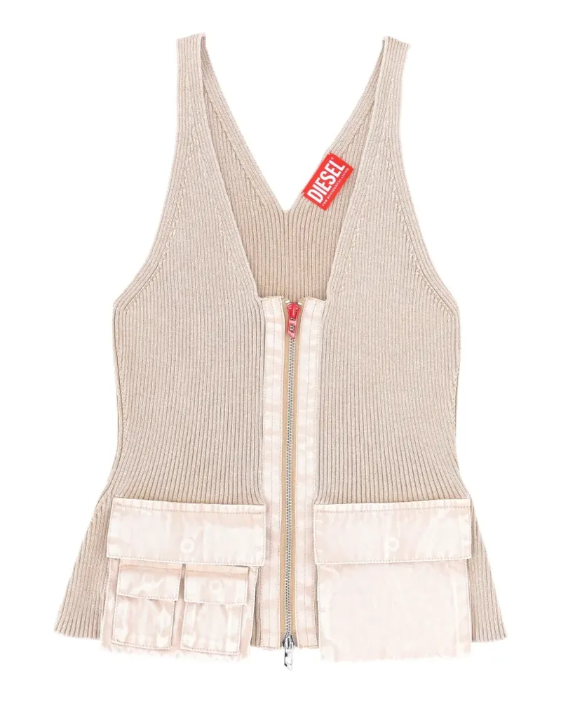 Diesel Oberteil mit V-Ausschnitt - Nude Nude