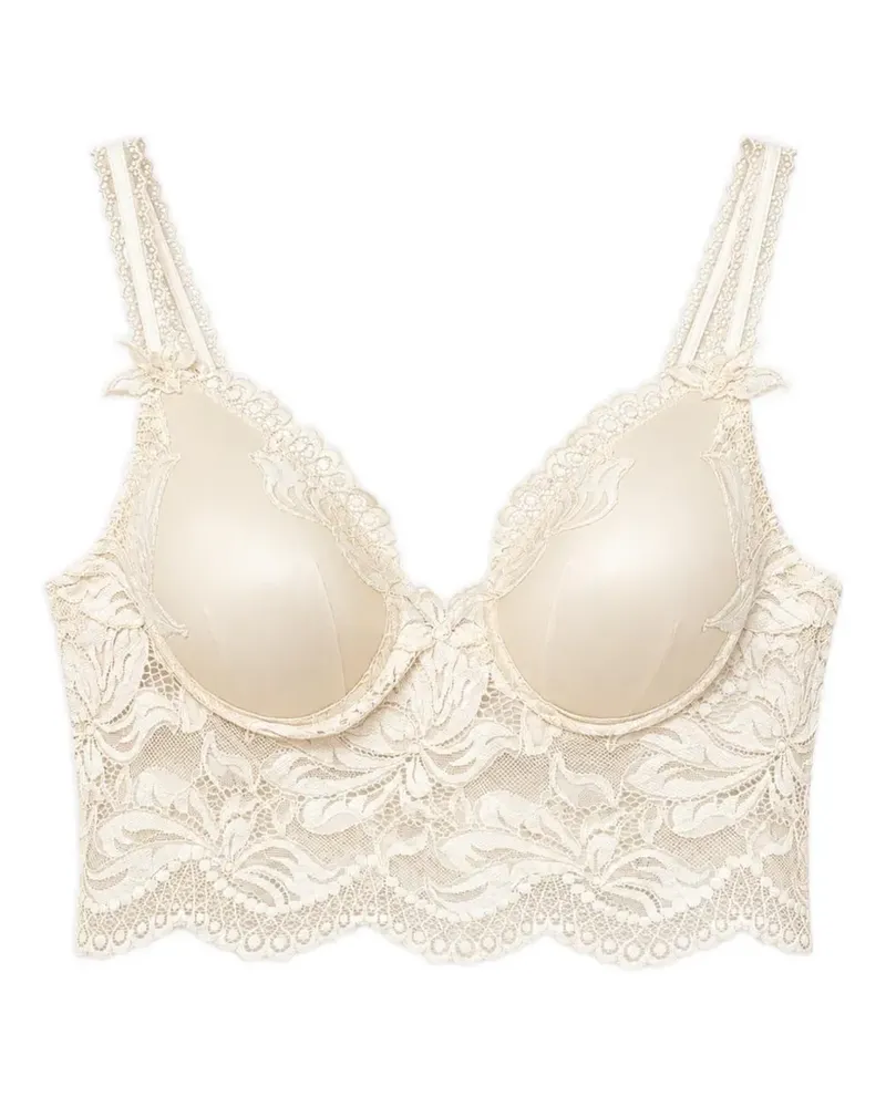 Paco Rabanne lace-trim cropped top - Nude Nude