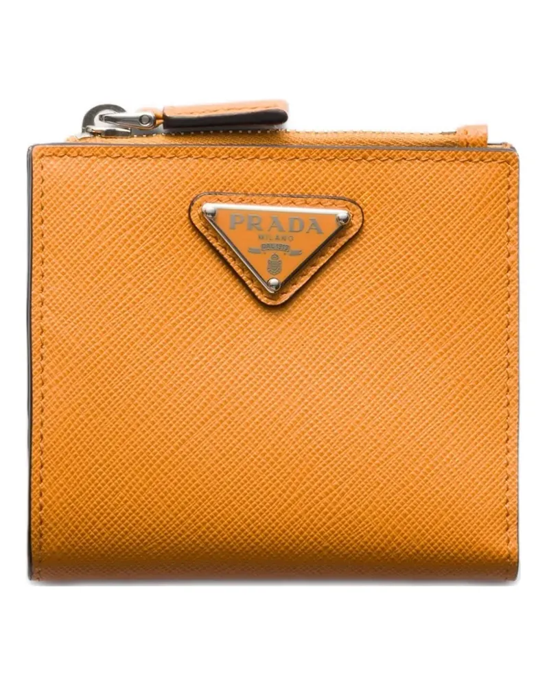 Prada Kleines Portemonnaie aus Saffiano-Leder - Orange Orange