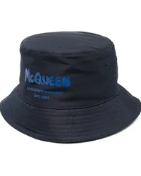 Alexander McQueen Fischerhut mit Logo-Print Blau