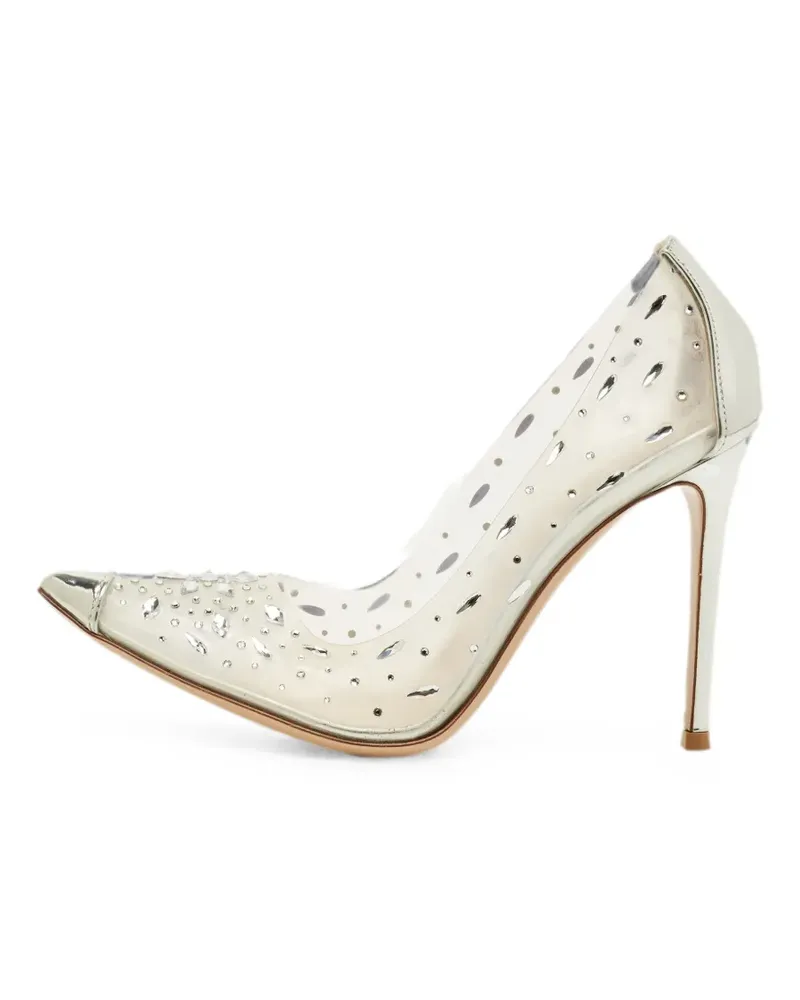 Gianvito Rossi Halley crystal-embellished pumps - Weiß Weiß